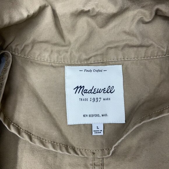 Madewell Chore Coat Womens Large Full Zip Tan Khaki Workwear Barn Jacket - Picture 4 of 8